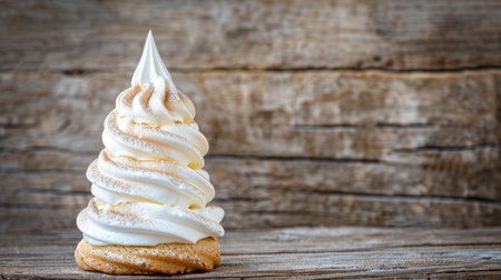 Professional food photography of meringue cookies on kitchen table in stock photoの素材