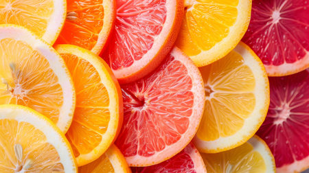 Colorful assortment of citrus fruits   vibrant mix of oranges, lemons, and limes for a fresh displayの素材