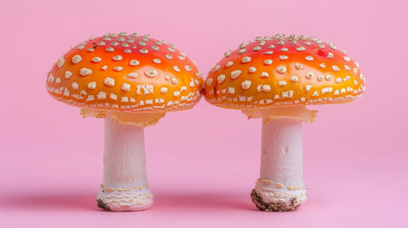 Hypsizygus tessellatus mushroom beech fungi on soft toned pastel colored backgroundの素材