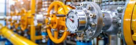 Oil and gas refinery pipeline operations in industrial setting for gas and oil processingの素材