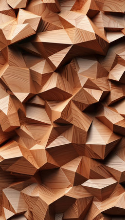 Brown wooden acoustic panels wall texture on wood background for interior designの素材