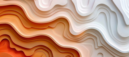 Abstract organic beige brown waving lines texture background illustration for web design bannerの素材