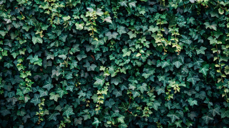 Close up of green hedge plant texture with small leaves in garden setting for eco friendly conceptの素材