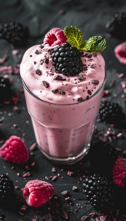 Selective focus fruit smoothie  detox diet and healthy vegetarian eating conceptの素材