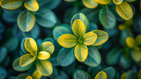 Close up of lush green hedge wall with small leaves in garden   eco friendly evergreen backgroundの素材
