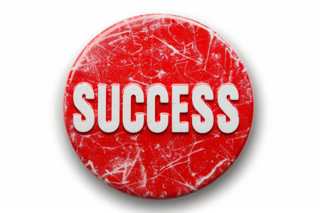 Modern design of a success button with bold text  success  isolated on a clean white backgroundの素材
