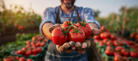Unidentified chef gathering fresh organic vegetables on a rural farm for culinary useの素材