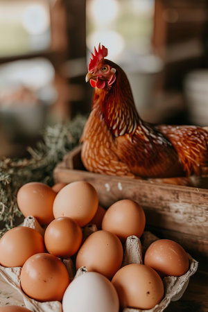 Efficient automated egg collection in large free range commercial hen house with hens roaming freelyの素材