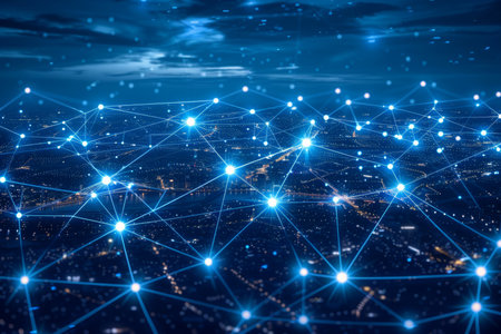 Blockchain infographic  revolutionizing finance, supply chain, healthcare with secure systemsの素材