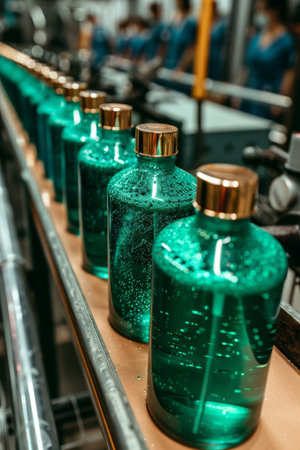 Efficient operation of bottled cosmetic production line in a standard factory settingの素材