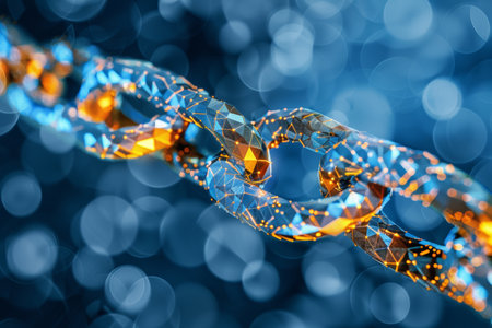 Blockchain revolutionizing finance, supply chain, healthcare with secure decentralized systemsの素材