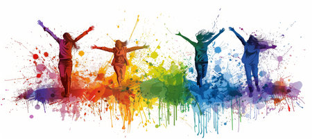 Colorful artistic representation highlighting the diversity and inclusivity of the lgbtq communityの素材