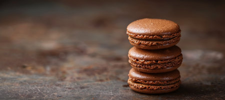 Colorful macaroons on eastern themed blurred background with ample space for textの素材