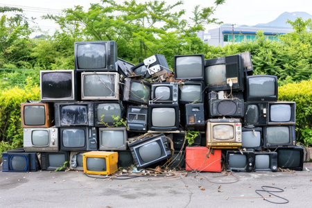 Obsolete television electronics  e waste recycling concept for sustainable disposalの素材