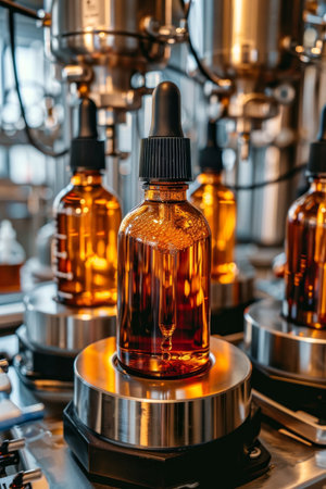 Efficient production line for bottled cosmetics in a standard factory environmentの素材