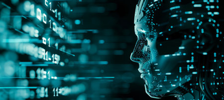 Cybernetic guardian  the ultimate in cutting edge futuristic digital defense technologyの素材