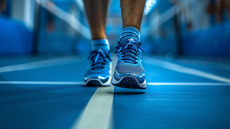 Athlete s powerful jump serve landing at summer olympics, showcasing skill and strengthの素材