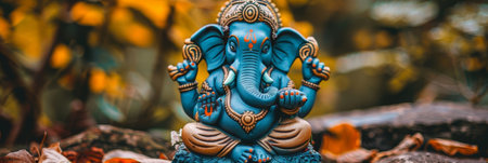 Vibrant ganesh chaturthi celebrations  colorful processions, ornate idols, and traditional garbの素材