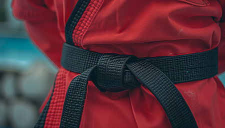 Dynamic taekwondo kick  uniform in motion, embodying sport s energy   olympic games conceptの素材