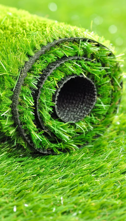Artificial turf roll for sports field or lawn background installation for optimal resultsの素材