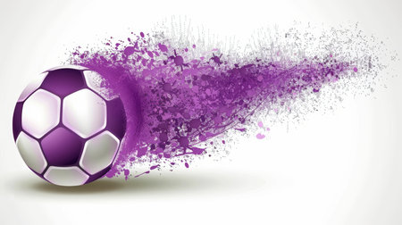 Vivid digital pixel splash encircling soccer ball perfect for sports blogging enthusiastsの素材
