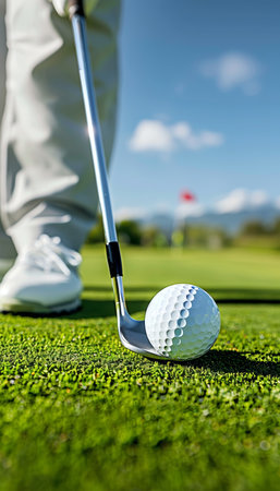 Precision grip  golfer s hands on club, symbolizing skill and focus in summer olympic golf sportの素材