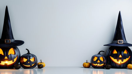 Spooky halloween white background for advertisements with ample space for text placementの素材