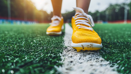 Field hockey player s shin guards and cleats close up  summer olympic games sport conceptの素材