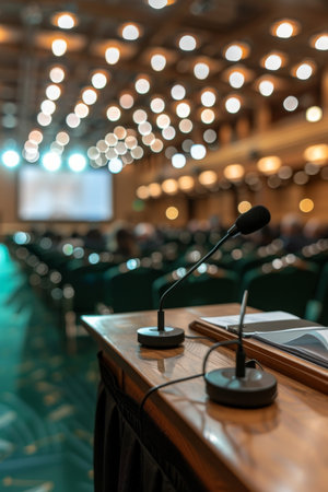 Employee training seminar with active participation in learning from presentation in auditoriumの素材