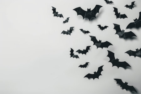 Spooky halloween white background with ample space for advertisements and text placementの素材