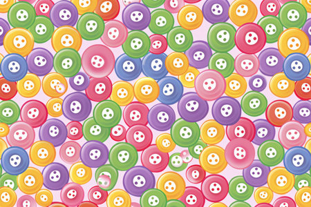 Creative background design composed of various unique buttons for a visually appealing aestheticの素材
