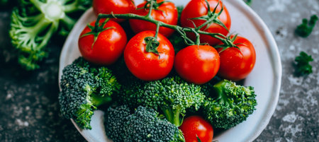 Elegantly arranged vibrant vegetable bowl with minimal shadows for stunning displayの素材