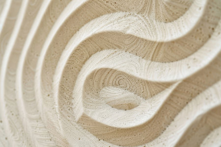 Close Up, Abstract Background With Rounded Shapes Wavy Organic Form, Architectural Detailの素材