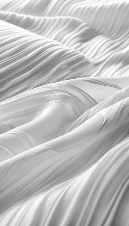 Flowing White Fabric Texture with Delicate Design, Elegant Textile Backdrop With Abstract Patternの素材