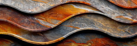 Abstract Background, Wavy Marble Stone Structure, Orange Veining, Rock Texture, 3D Effect.の素材