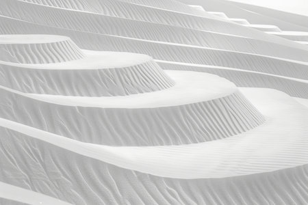 Abstract Minimalistic Nature Background, Curves and Lines in White Sand Dunes, Simplicity, Calmnessの素材