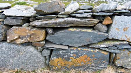 Rough Stone Wall, Natural Stone Wall Background, Detail of a Rock Wall, Natural Stone Wall Textureの素材