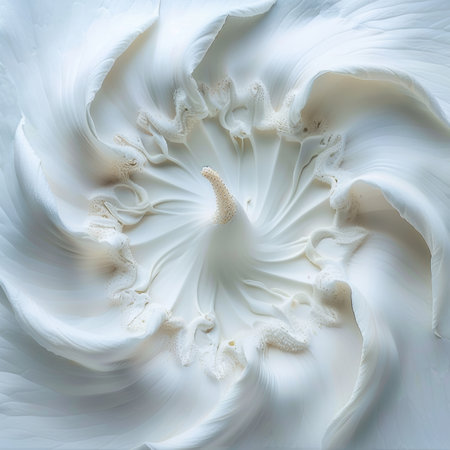 White Clay Spiral, Abstract Background with Detailed Pattern of Art Clay Texture Whorlsの素材