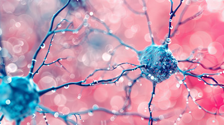 Abstract Neural Network Microscopic interconnectedness, Brain Cells, Neurons, Synapsesの素材