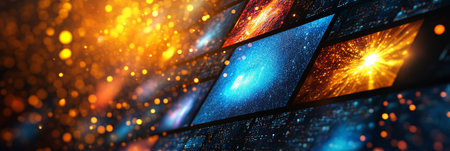 Lights Of Information Abstract Background Of Multimedia, Channels, and Video Streamingの素材