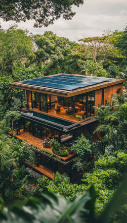 Luxury Jungle Home with Rooftop Infinity Pool A Serene Escape for Sustainable Livingの素材