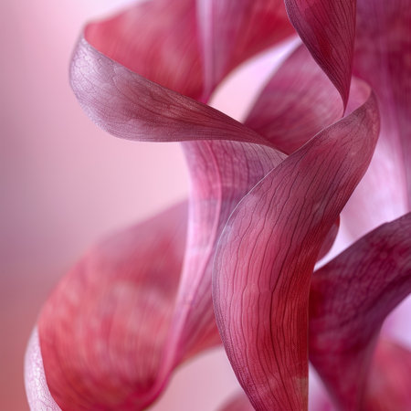 Abstract Macro Photography, Soft Pink Petals, Delicate Plant, Elegance, Nature Backgroundの素材