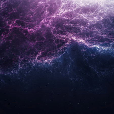 Abstract Background Whirls of Purple and Blue Cosmic Energy Abstract Backdrop, Nebula Texture,の素材