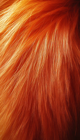 Fiery Hues A Close-Up, Textured Background of Vibrant, Fluffy, and Radiant Orange Animal Furの素材