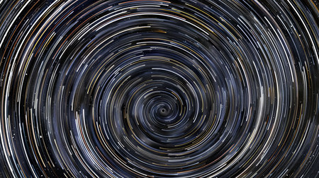 Star Trails Circling Around Polaris, the North Star, in a Long Exposure Night Sky Photographの素材