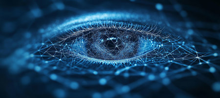 Digital Eye Representing The Concept of Security, Personal Data Protection, or AI Technologyの素材