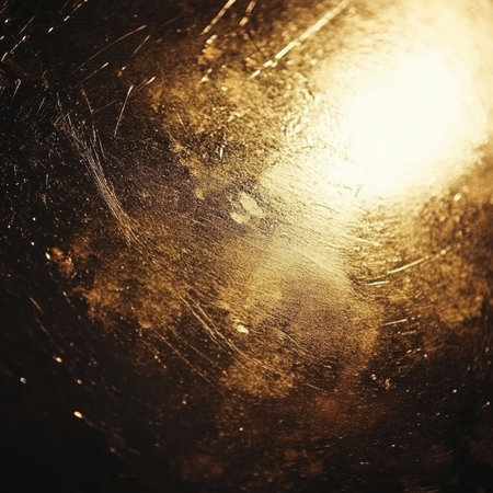 Abstract Background,Grunge Gold Textured Surface,Vintage Metallic with Distress,Scratches and Grainの素材
