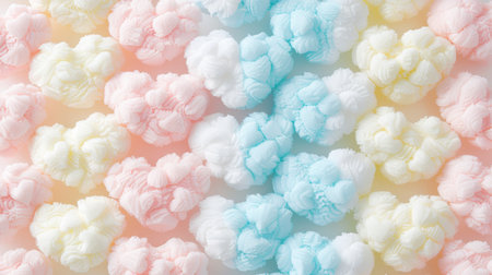 Pastel Colored Heart-Shaped Candies. Sweet Food Background. Love and Valentines Day Concept.の素材