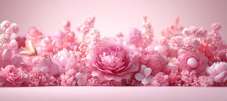 Exquisite Pink Floral Arrangement on a Light Background, Perfect for Romantic and Wedding Designsの素材