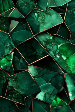 Abstract Geometric Background, Teal And Gold Vintage Design With Warm Highlights And Depthの素材